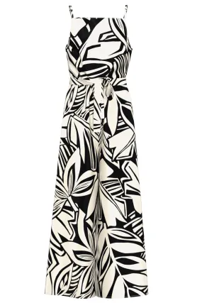 Emme Humour 2415241032200 Black Flower Print Sleeveless Jumpsuit