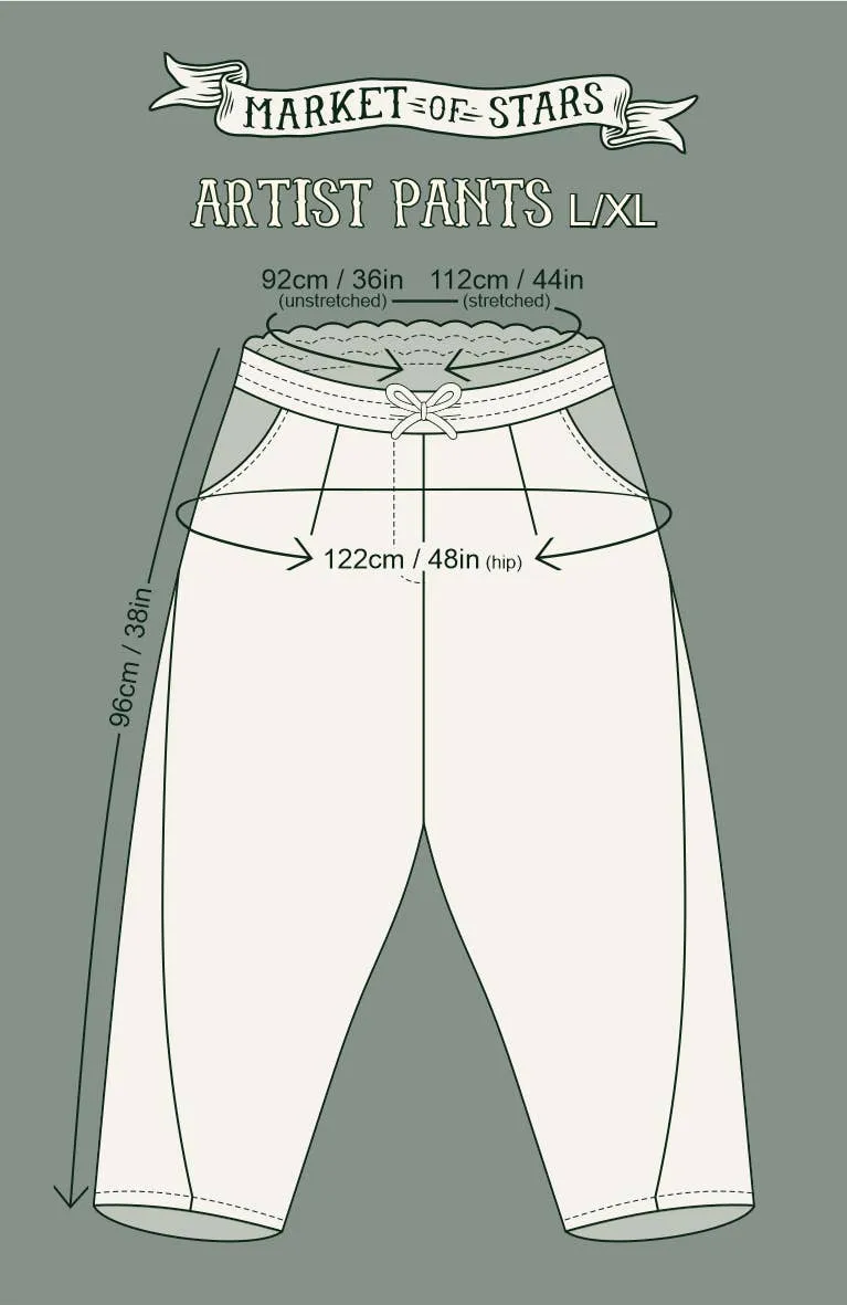 Flight of Fancy Linen Floral Print Cropped Artist Pants