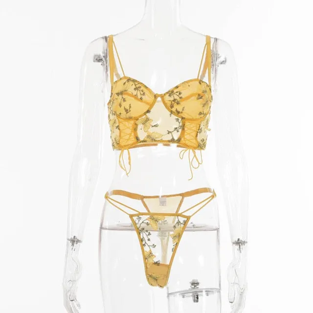 Floral Embroidery Lace Bodysuit