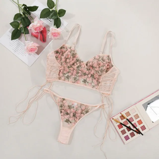 Floral Embroidery Lace Bodysuit