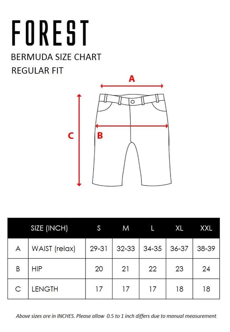 Forest Stretchable Cotton Twill 19/20" Bermuda Men Shorts Chino Short Pants Men - 665070