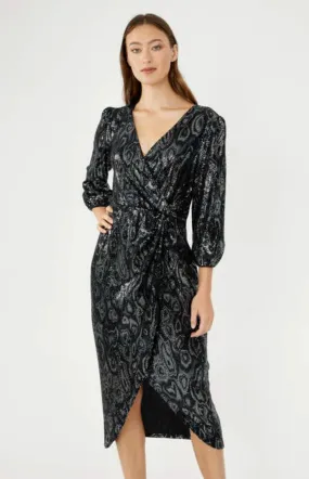 Formal Abstract Wrap Dress