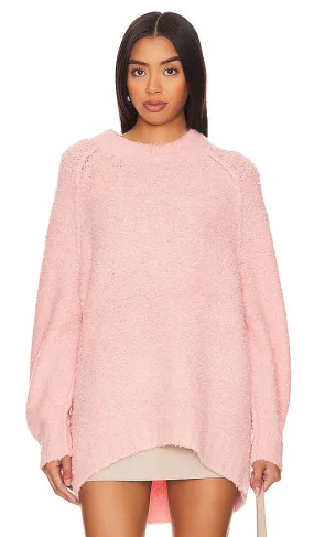 Free People Teddy Sweater Tunic in Pink