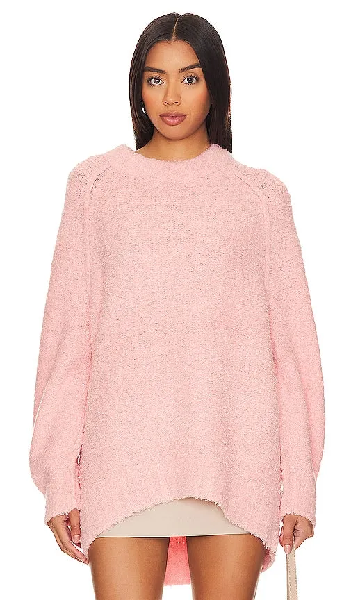 Free People Teddy Sweater Tunic in Pink