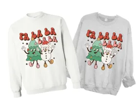 Gildan or Bella Fa La La La La Sweatshirt/ Tis The Season Christmas Sweatshirt/ Youth and Adult