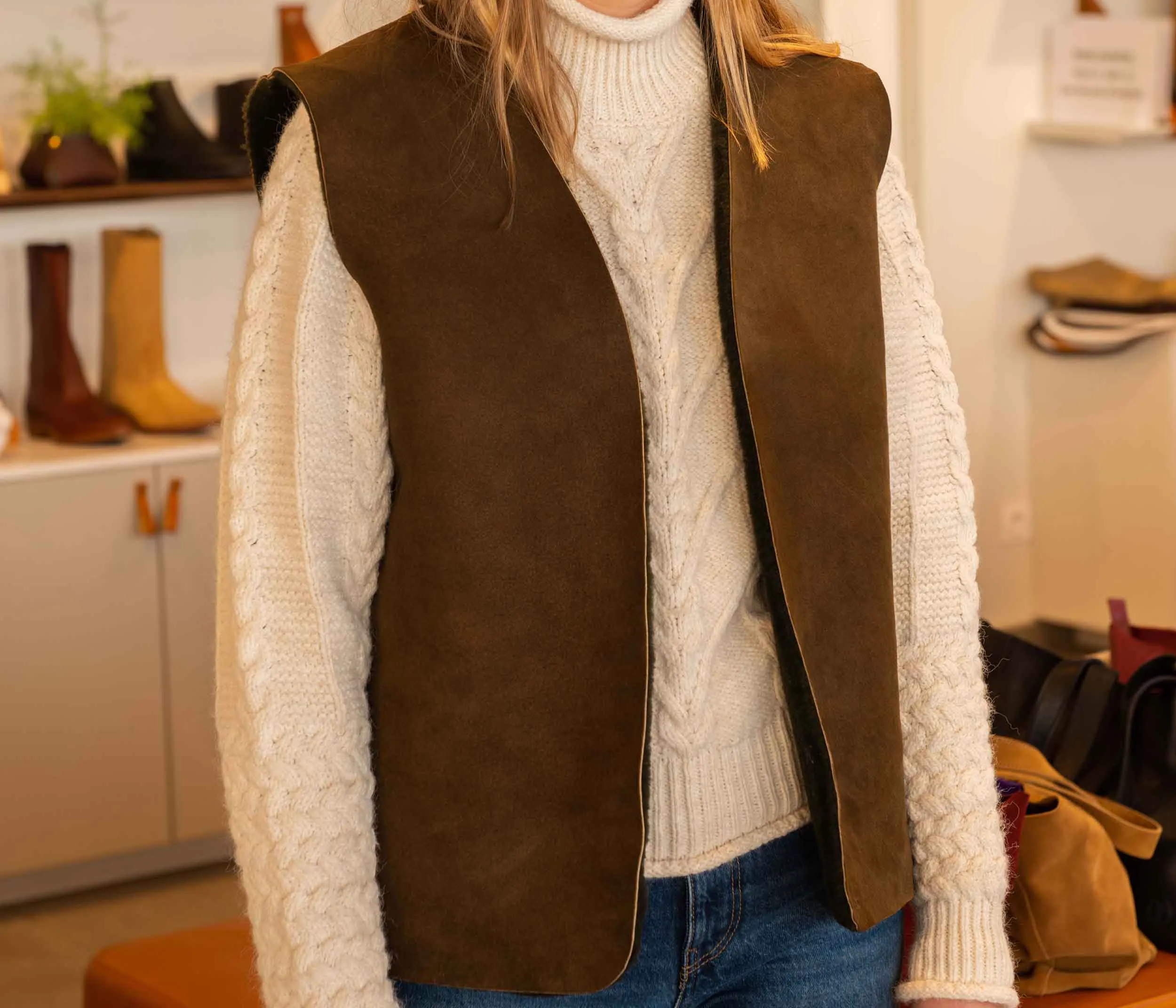 Gilet Mouton Olive