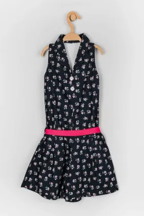 Girls Printed Jumpsuit With Belt 11153