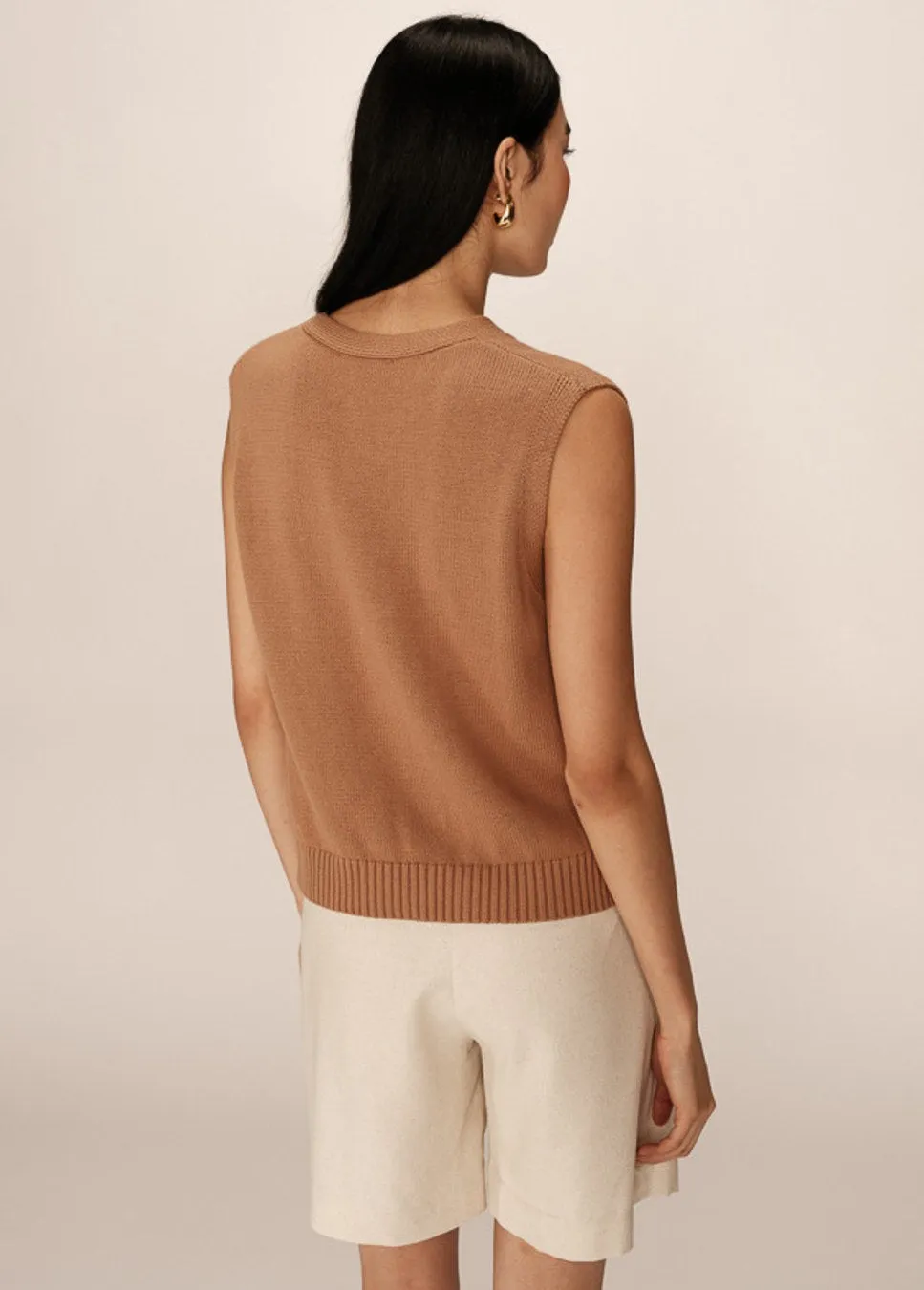Grace & Mila Pancake gilet gebreid Camel
