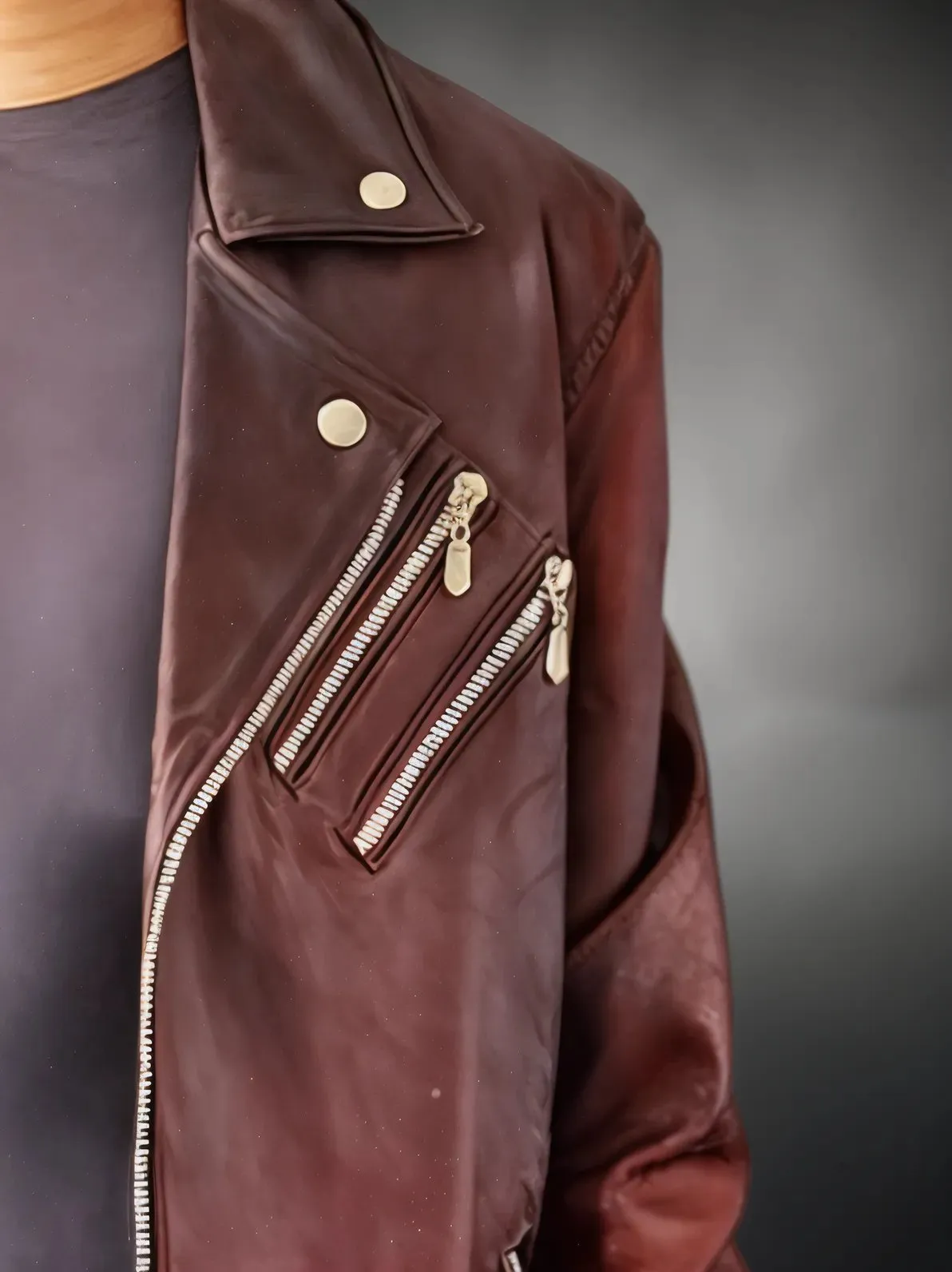 Handcrafted Women's Sheepskin Leather Biker Jacket – Premium Biker Style Burgundy