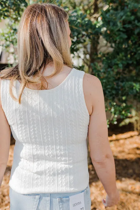 Hanging By the Cable Knit Tank