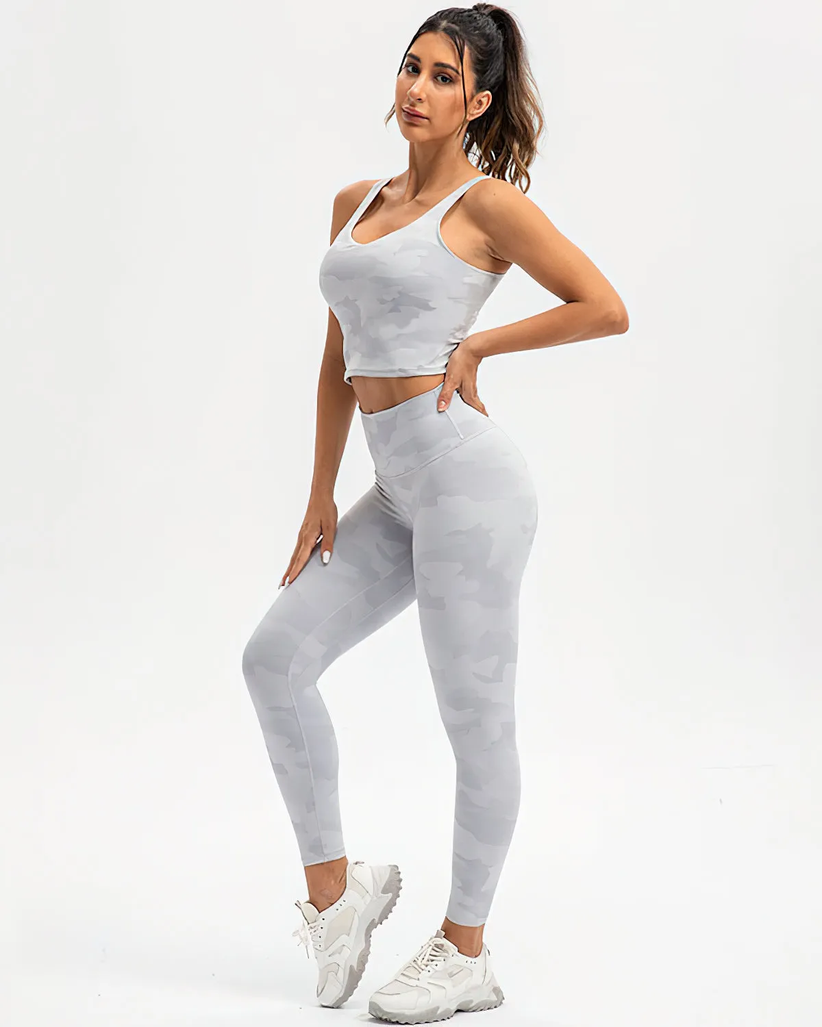Harper Camo Leggings - Grey
