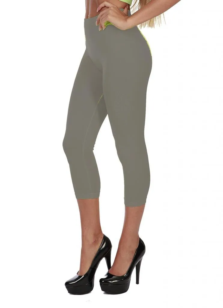 Hollywood Star Fashion Women's Plain Stretch Capri Crop Leggings