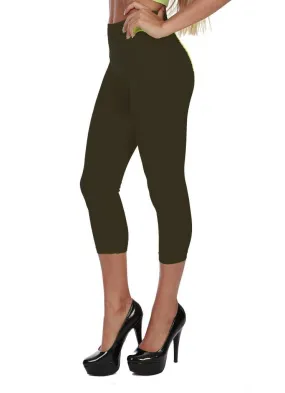 Hollywood Star Fashion Women's Plain Stretch Capri Crop Leggings