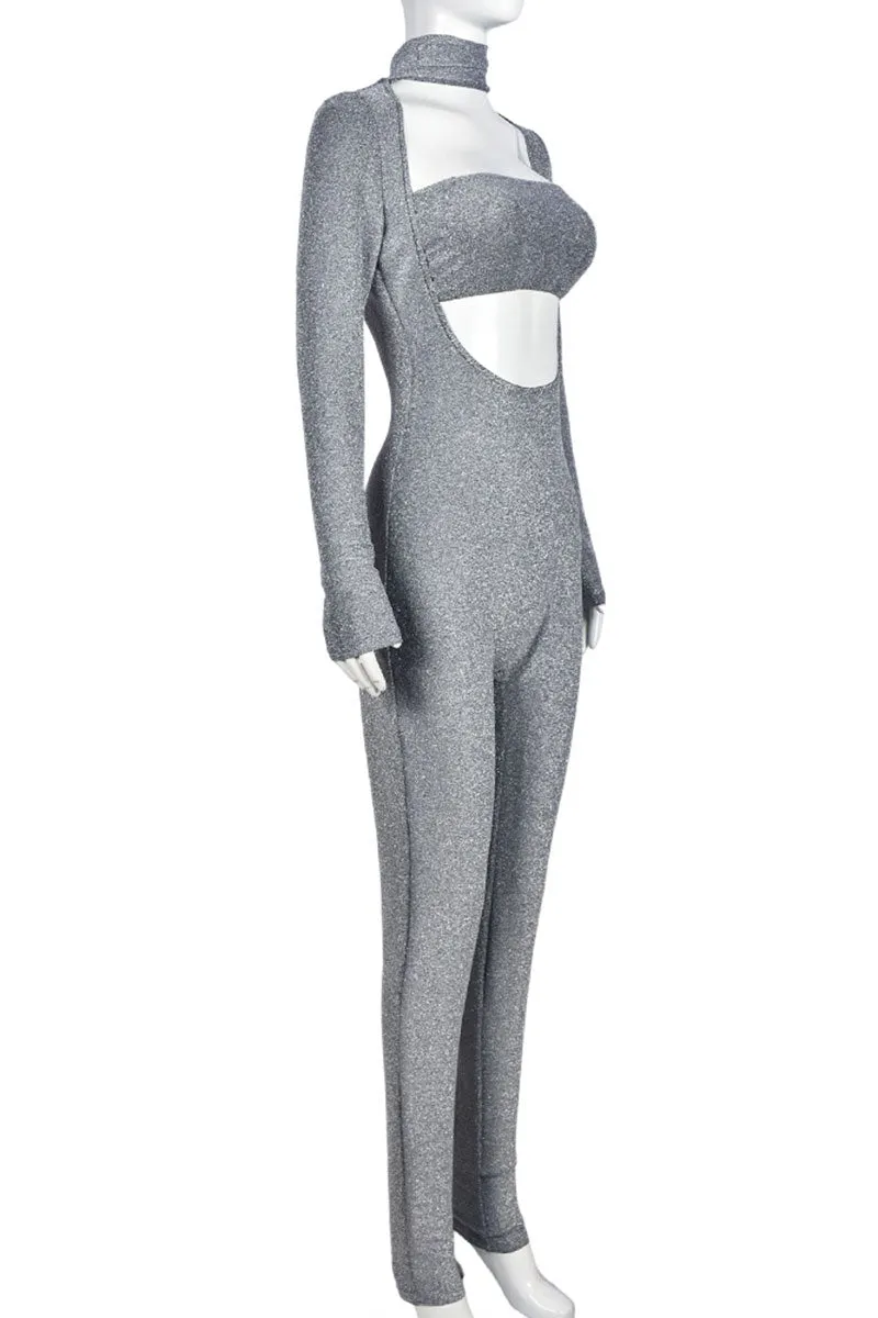 JH0428 Shiny Long Sleeve Jumpsuits