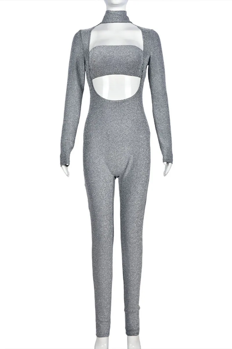 JH0428 Shiny Long Sleeve Jumpsuits