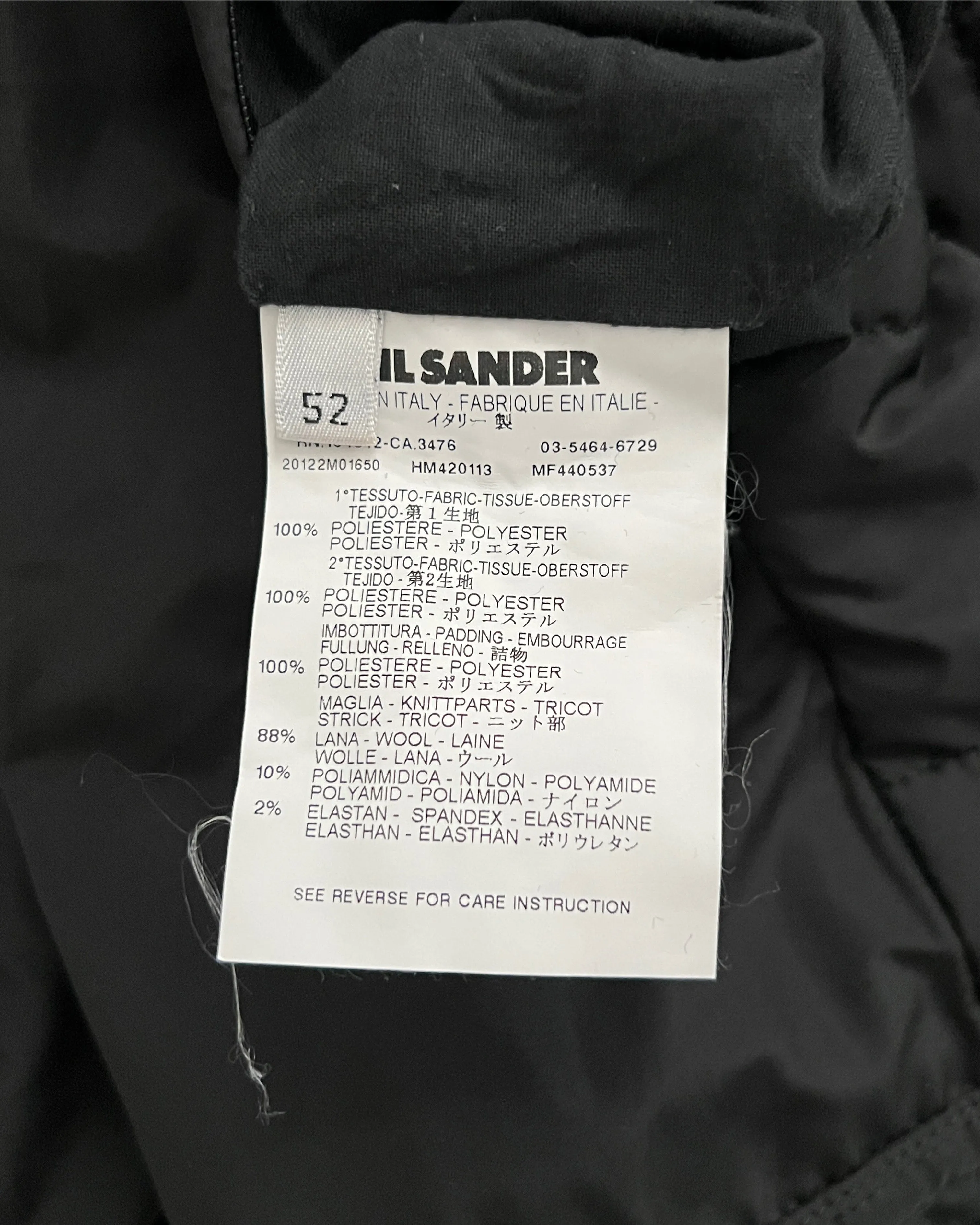 Jil Sander by Raf Simons AW2012 Insulated Bomber Jacket - Size M