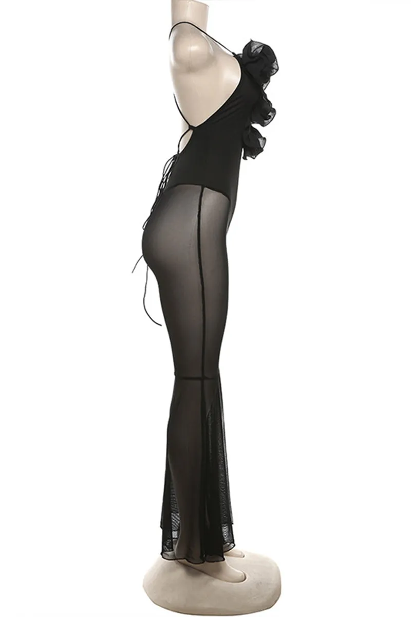 JS3494 Sheer Cami Jumpsuits