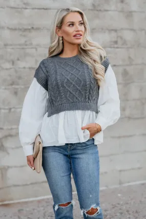 Knit Wit Vest Shirt - Grey