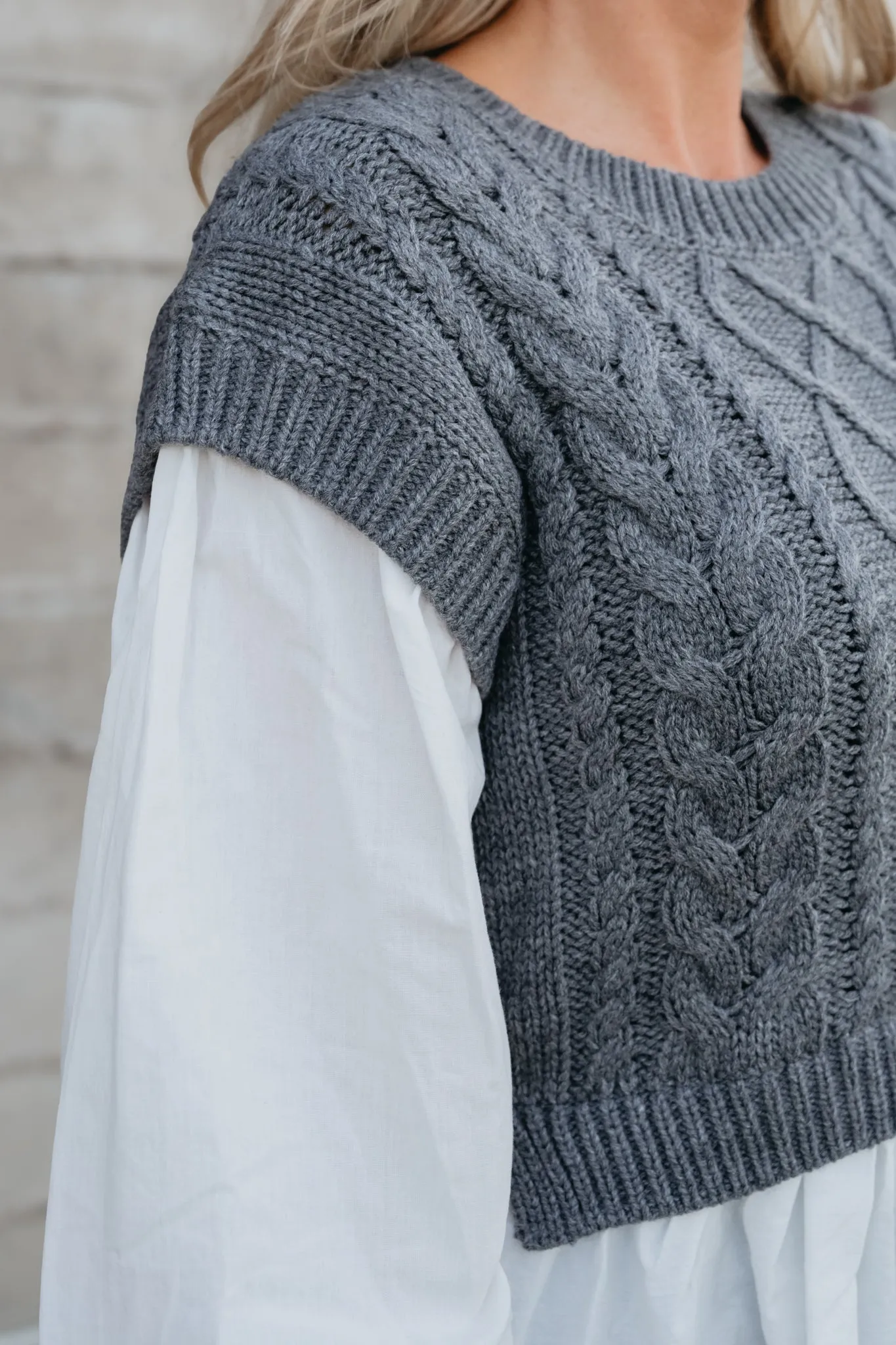 Knit Wit Vest Shirt - Grey