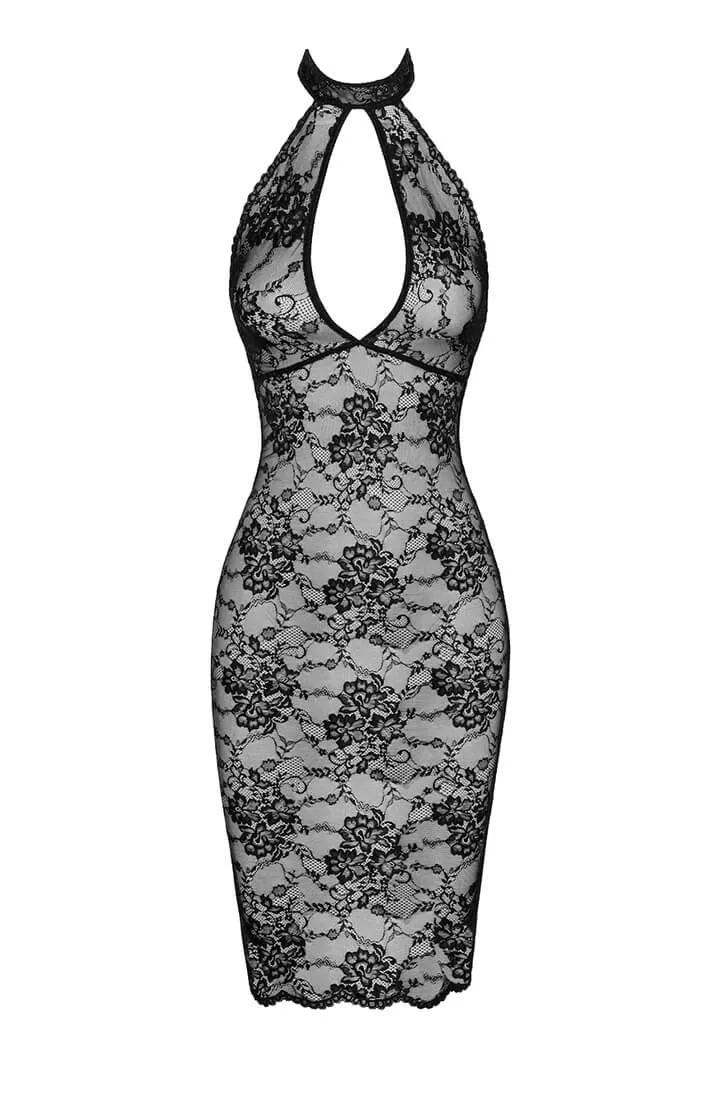Lace bodycon halter dress - Heat of Submission