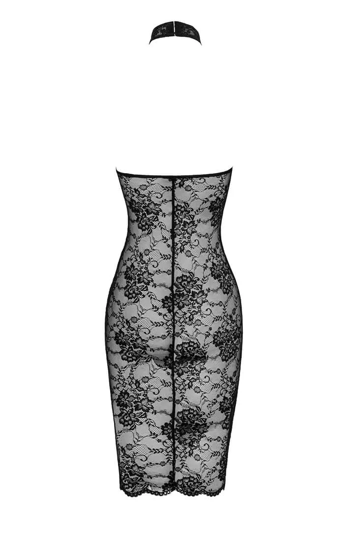 Lace bodycon halter dress - Heat of Submission