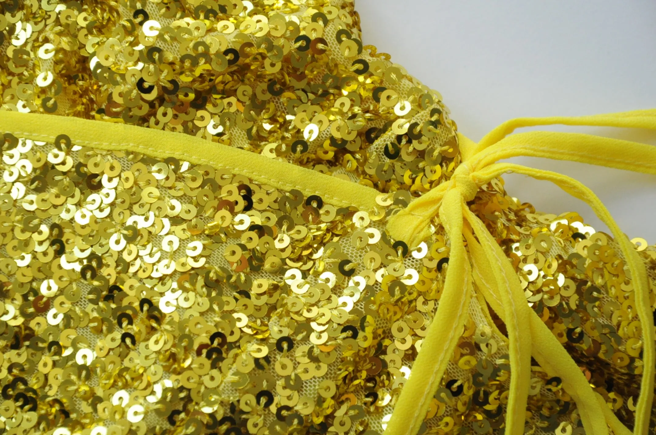 Lemon sequin wrap dress