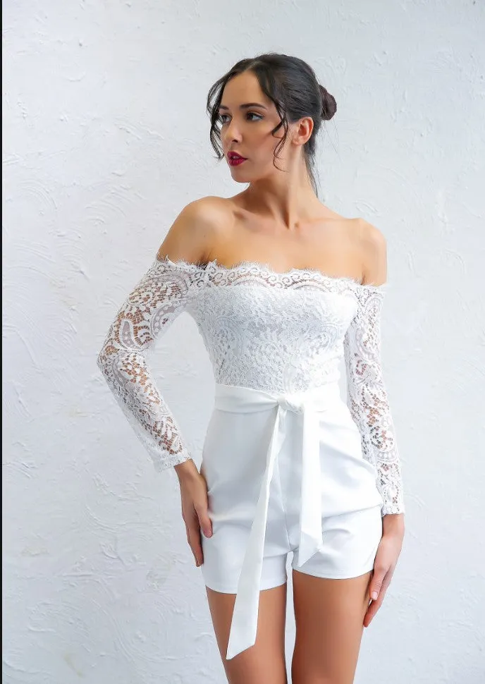 LESSIE - LACE TOP 1 PIECE SUIT