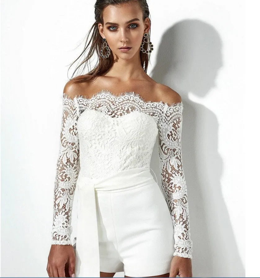 LESSIE - LACE TOP 1 PIECE SUIT