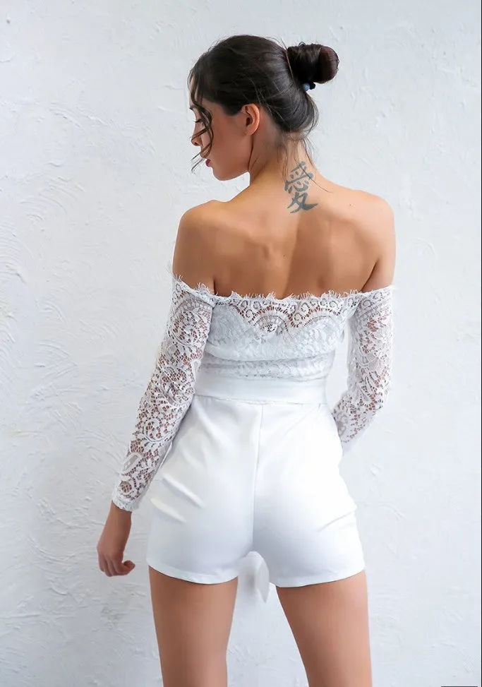 LESSIE - LACE TOP 1 PIECE SUIT