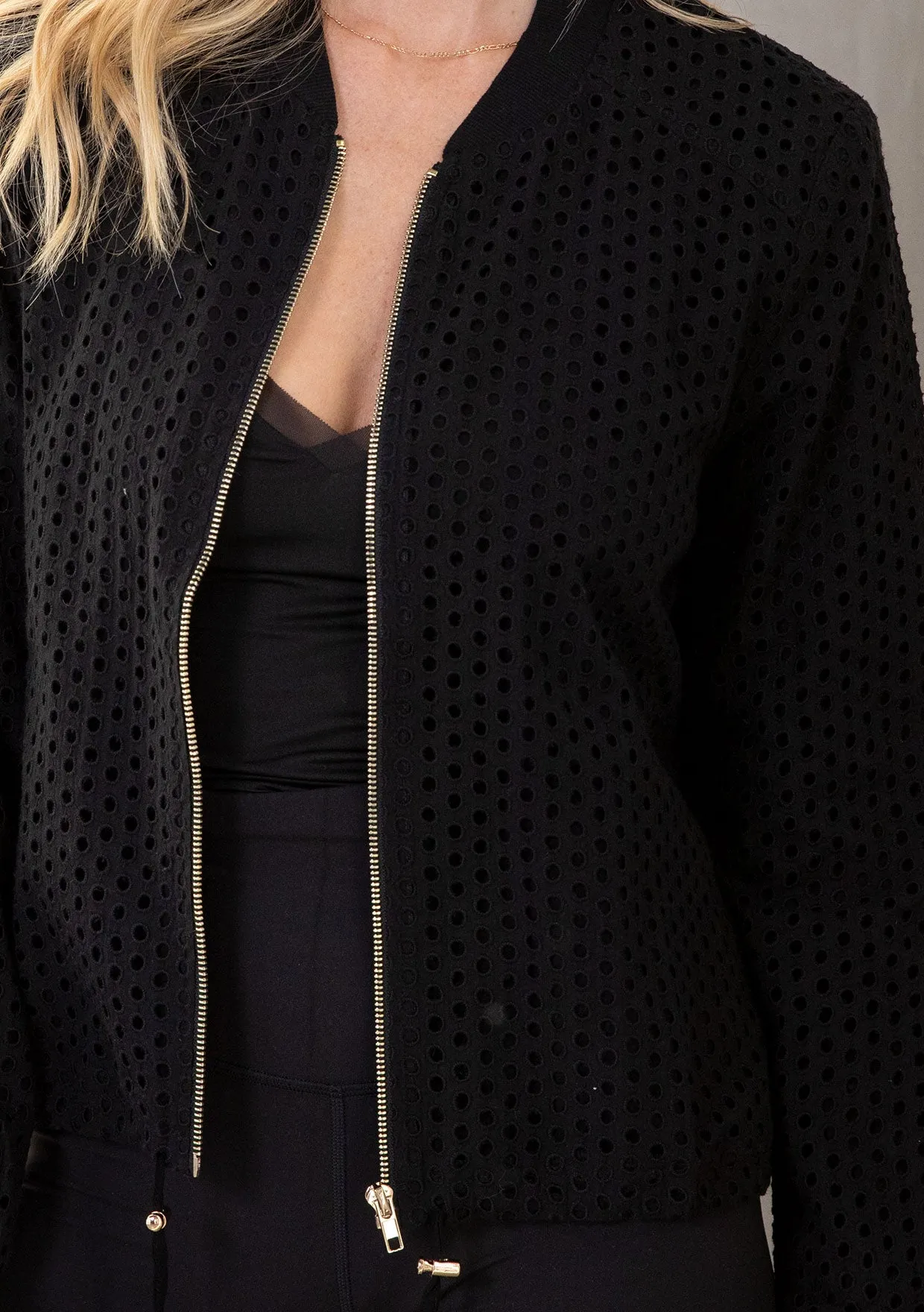 Long Sleeve Embroidered Bomber Jacket