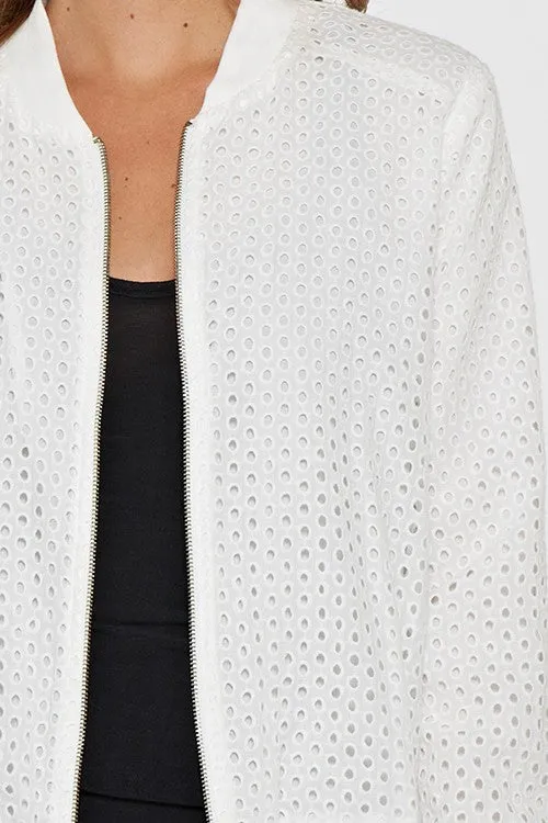 Long Sleeve Embroidered Bomber Jacket