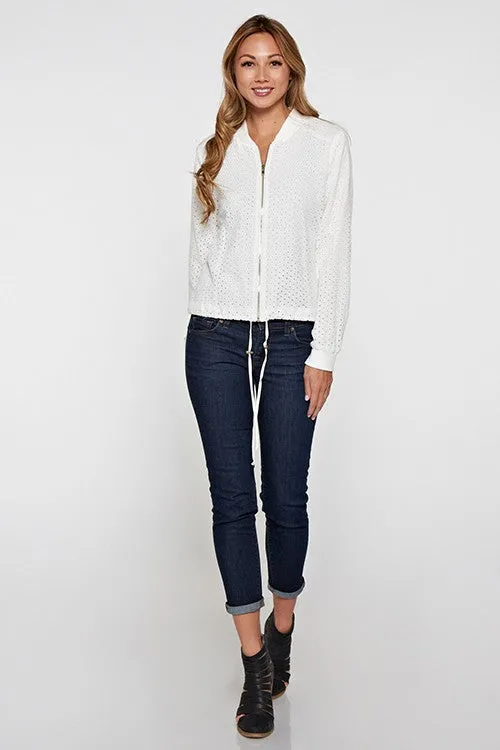 Long Sleeve Embroidered Bomber Jacket