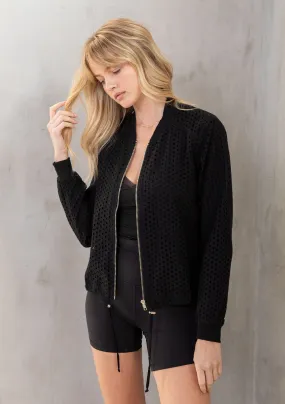 Long Sleeve Embroidered Bomber Jacket
