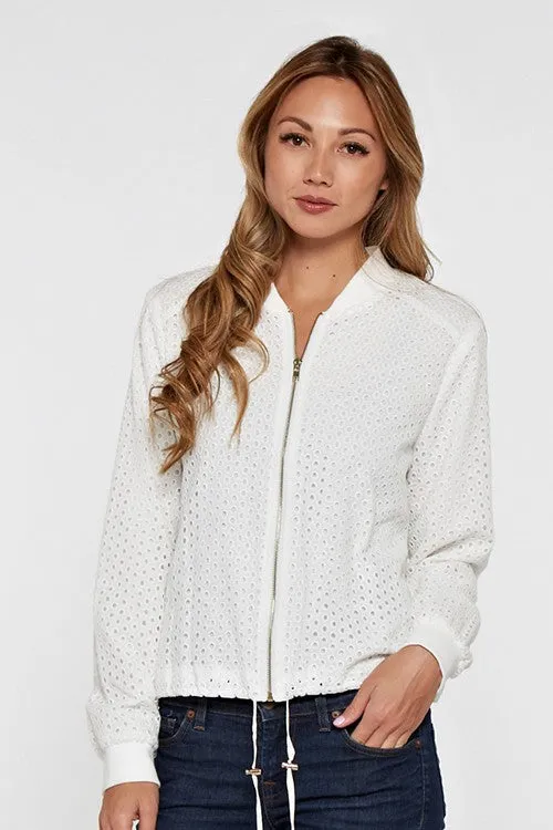 Long Sleeve Embroidered Bomber Jacket