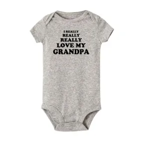 Love My Grandpa - Baby Onepiece Bodysuit, Grey