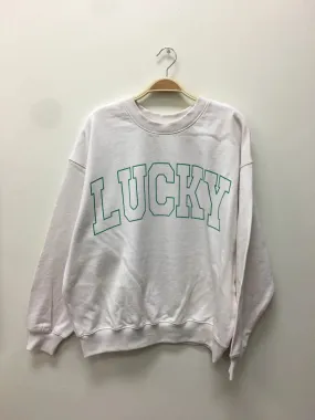 Lucky Girl Sweatshirt, White