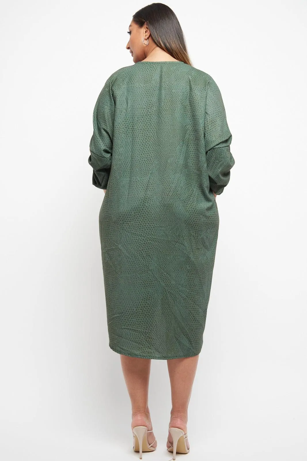 Made In Italy Twist Front Snake Print Dress