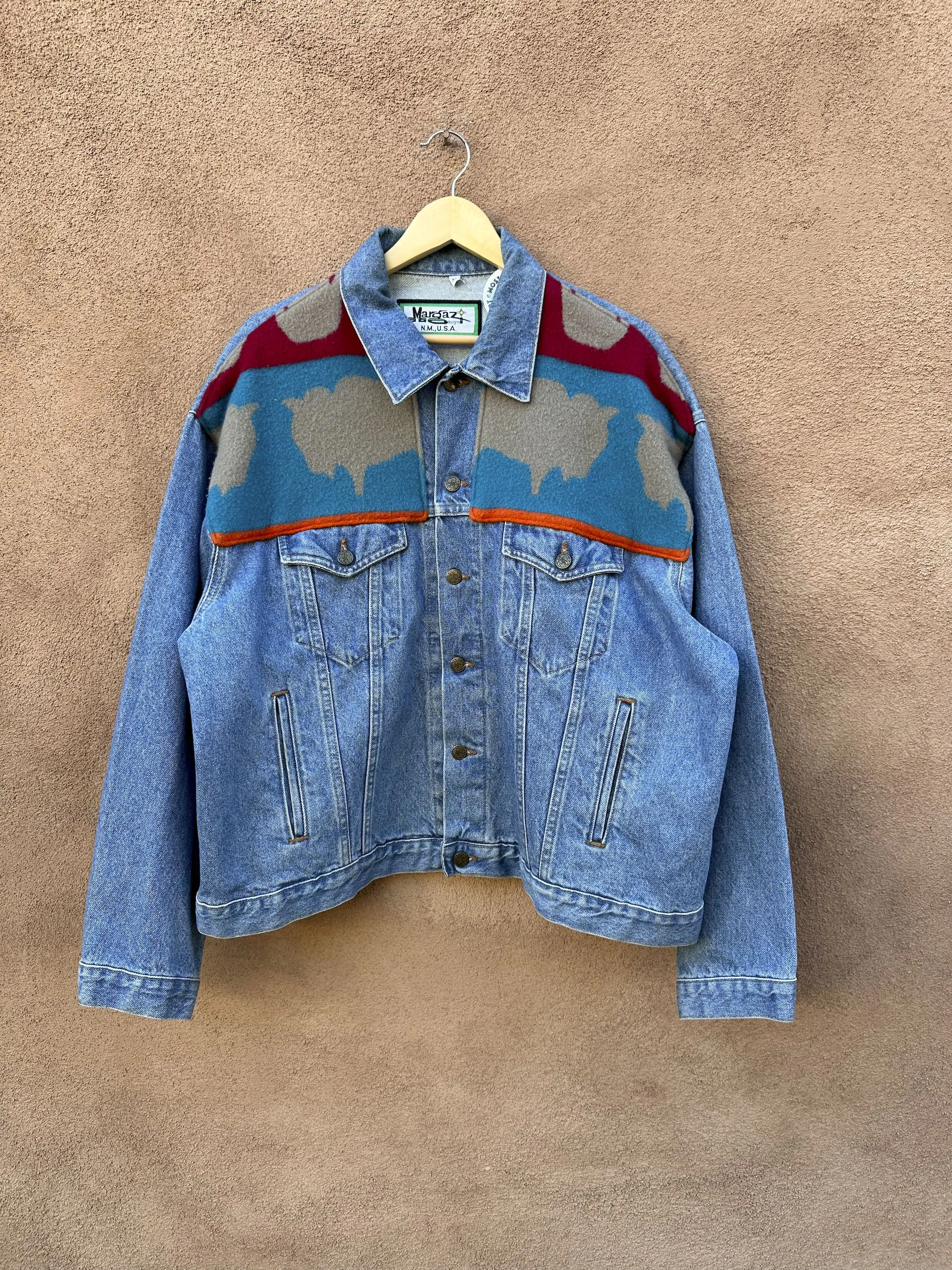 Margaz Denim Trucker Jacket with Pendleton Bison