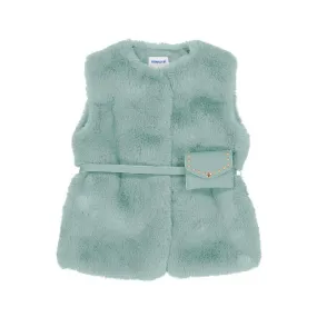 Mayoral Girls Faux Fur Gilet 4365 Jade