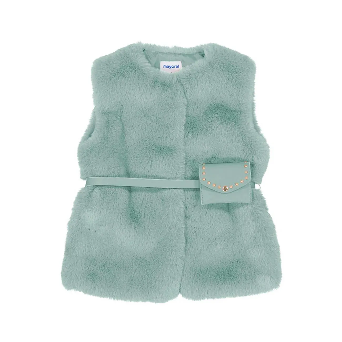 Mayoral Girls Faux Fur Gilet 4365 Jade