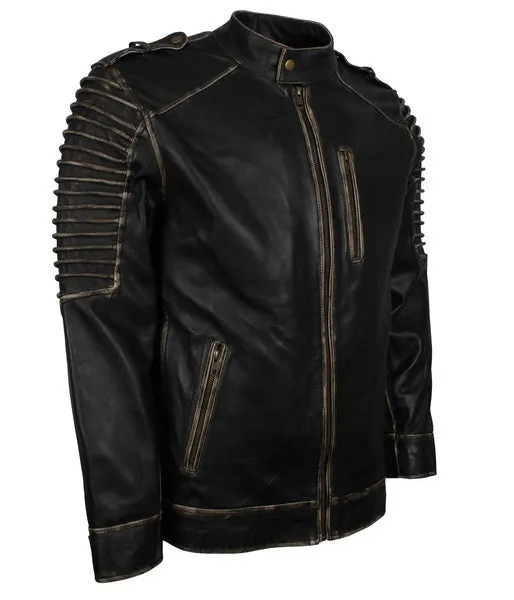 Men's Killing Joke Genuine Leather Jacket with Hood