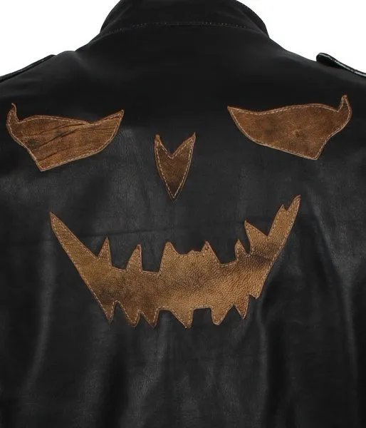 Men's Killing Joke Genuine Leather Jacket with Hood