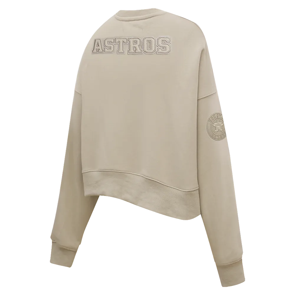 MLB HOUSTON ASTROS NEUTRAL WOMEN'S CREWNECK (TAUPE)