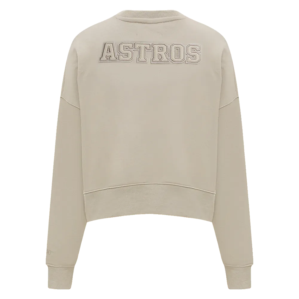 MLB HOUSTON ASTROS NEUTRAL WOMEN'S CREWNECK (TAUPE)