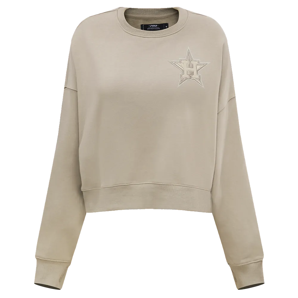 MLB HOUSTON ASTROS NEUTRAL WOMEN'S CREWNECK (TAUPE)