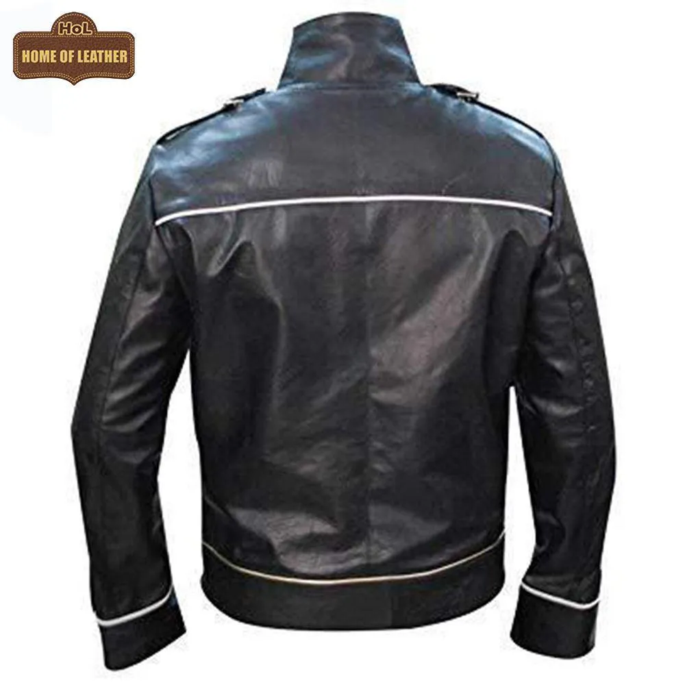MMJ03 Freddie Mercury Wembley Concert Black Faux Leather Jacket