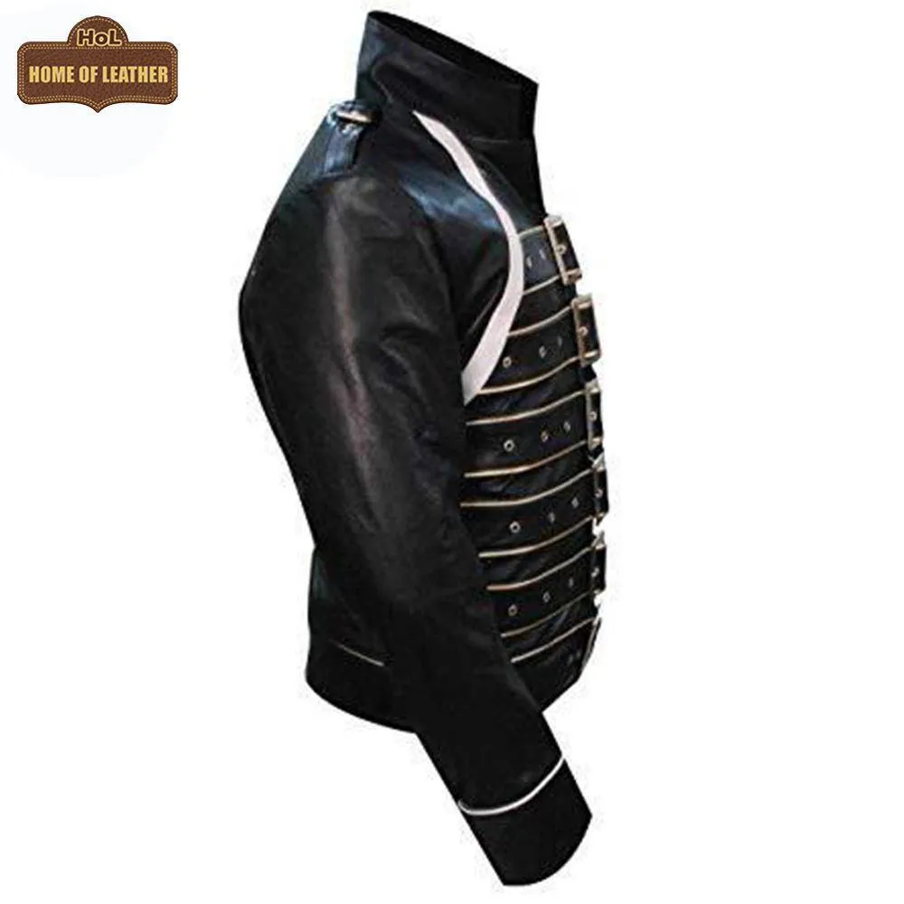 MMJ03 Freddie Mercury Wembley Concert Black Faux Leather Jacket