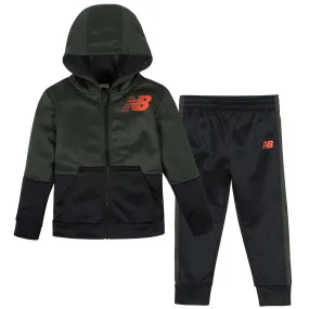 New Balance 2-Piece Boys Defense Green/Black Fleece Jacket Set