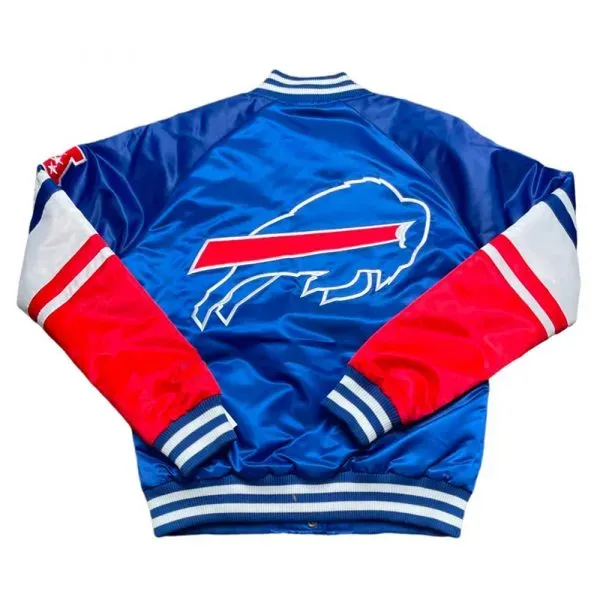 NFL Buffalo Bills Royal Blue and Red Varsity Satin Jacket
