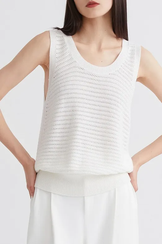 Oversized Crewneck Crochet Tank Top